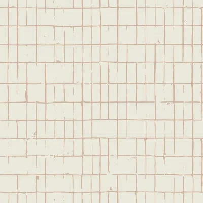 Mitchell Black Fractured Grid - Sunset Cream Wallpaper