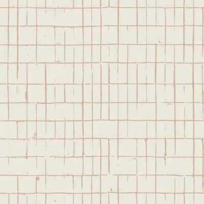 Mitchell Black Fractured Grid - Sunset Cream Wallpaper In Neutral