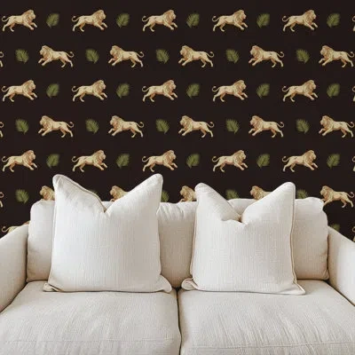 Mitchell Black Legacy Lion - Golden Night Wallpaper In Black