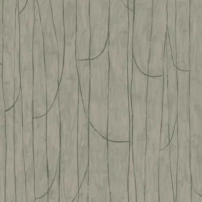 Mitchell Black Lingering Lines - Wallpaper In Green Tuape