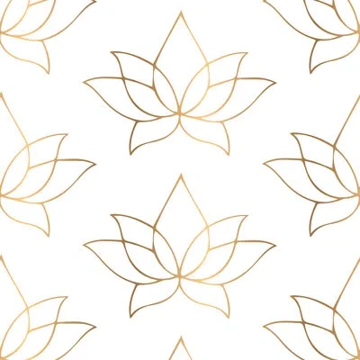 Mitchell Black Lotus Lines 10' L X 24" W Wallpaper Roll In Golden