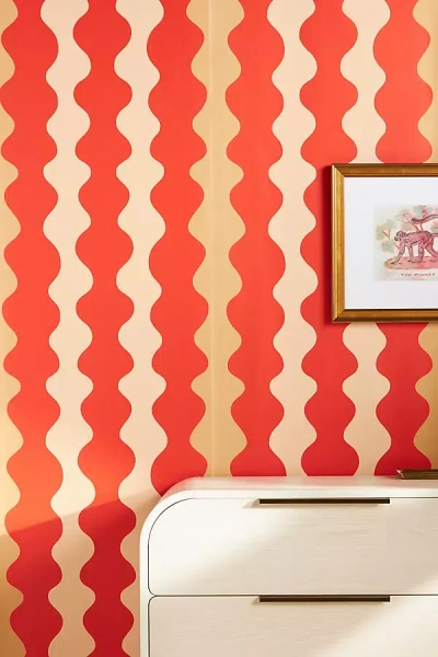 Mitchell Black Low Frequency Wallpaper In Orange