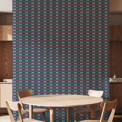 Mitchell Black Lowcountry Sweetgrass Wallpaper In Plum Peacock