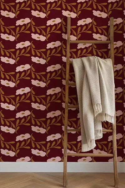 Mitchell Black Meadow Breeze Floral Pattern Wallpaper