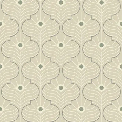 Mitchell Black Moroccan Peacock - Bone Wallpaper In Neutral
