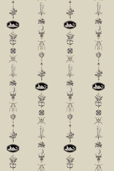 Mitchell Black Neo-classical Striped Wallpaper