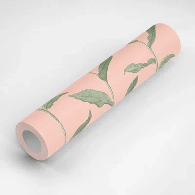Mitchell Black Nomad 10' L X 24" W Peel And Stick Wallpaper Roll In Bleached Coral,green