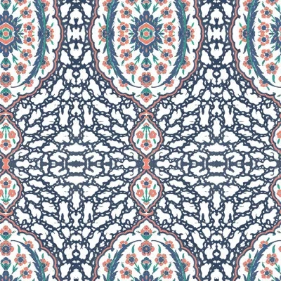 Mitchell Black Nomad Ottoman Jewel 10' L X 24" W Peel And Stick Wallpaper Roll In Blue