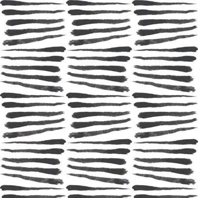Mitchell Black Nomad Zebra 10' L X 25" W Peel And Stick Wallpaper Tile In Black,white