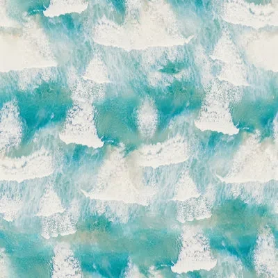 Mitchell Black Ocean Waves 10' L X 24" W Peel And Stick Wallpaper Roll In Aqua,white,sand