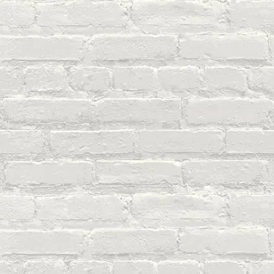 Mitchell Black Painted White Brick Wallpaper