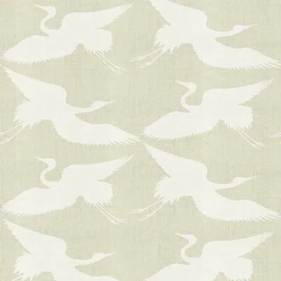 Mitchell Black Paper Cranes 10' L X 24" W Peel And Stick Wallpaper Roll In Eucalyptus