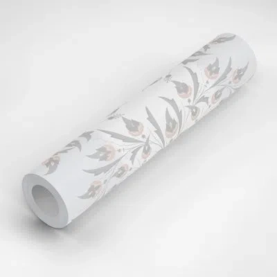 Mitchell Black Peacock Flowers 10' L X 25" W Peel And Stick Wallpaper Panel In Gray,white,beige