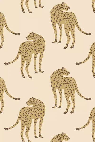 Mitchell Black Prowling Cheetah Wallpaper In Neutral