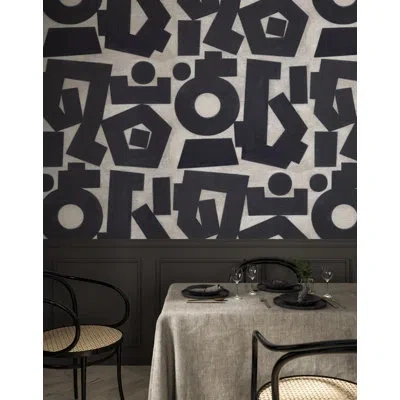 Mitchell Black Revelations Large - Wallpaper By Norman Wyatt Home In Onyx