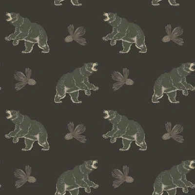Mitchell Black Roaming Black Bear - Wallpaper In Multi