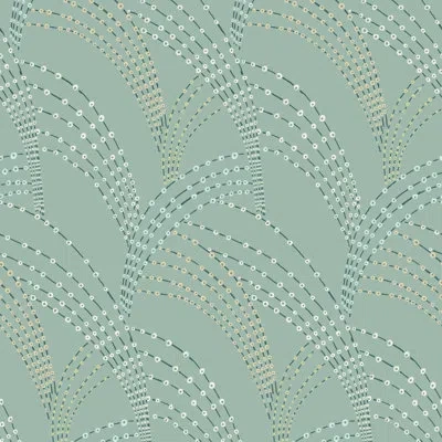Mitchell Black Sea Grass - Seafoam Green Wallpaper
