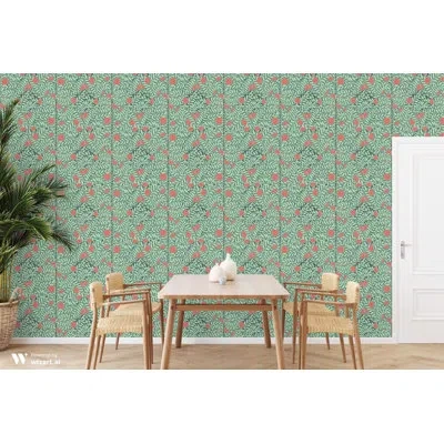 Mitchell Black Signature Orange Grove 10' L X 24" W Wallpaper Roll In Mint Coral