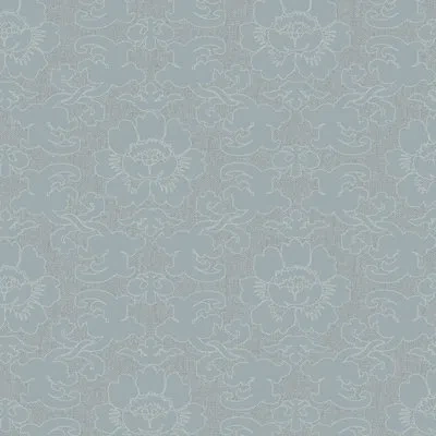 Mitchell Black Silken Poppy - Faded Denim Wallpaper In Blue