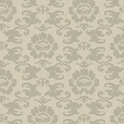 Mitchell Black Silken Poppy - Linen Wallpaper In Cream;tan