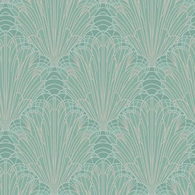 Mitchell Black Splash - Caribbean Green Wallpaper