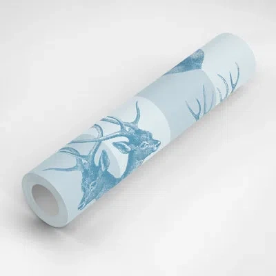 Mitchell Black Stag 10' L X 25" W Peel And Stick Wallpaper Roll In Blue