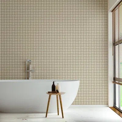 Mitchell Black Tailored Check - Washed Terracotta Wallpaper In Red
