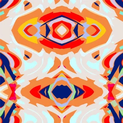 Mitchell Black The Blush Label Isabela 10' L X 24" W Wallpaper Roll In Red;beige;orange;blue