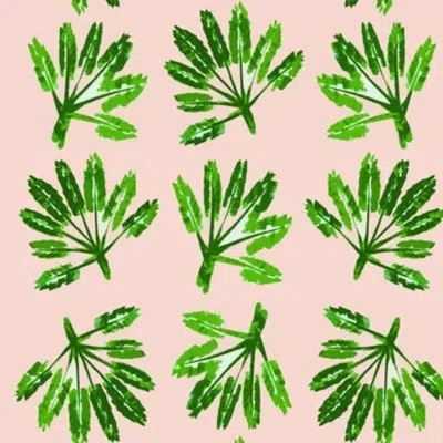 Mitchell Black The Blush Label Little Palms 10' L X 24" W Wallpaper Roll In Green;beige