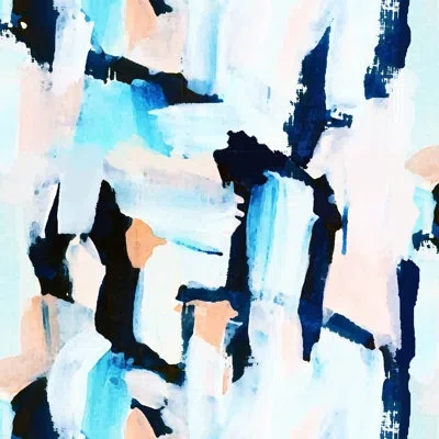Mitchell Black The Blush Label Tilda 10' L X 25" W Wallpaper Tile In Blue,black,peach
