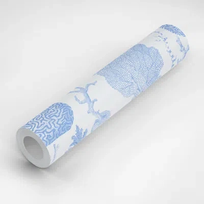 Mitchell Black The Reef 10' L X 25" W Peel And Stick Wallpaper Panel In Blue,white