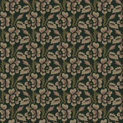 Mitchell Black Thorn & Blossom - Black Forest Floral Wallpaper In Green