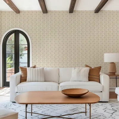 Mitchell Black Thorn & Blossom - Sunlit Apricot Floral Wallpaper In Multi