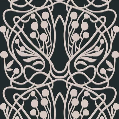 Mitchell Black Vineyard 10' L X 25" W Wallpaper Tile In Black Sand