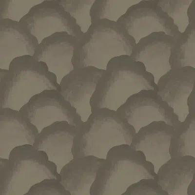 Mitchell Black Wave Scales - Wallpaper In Walnut
