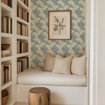 Mitchell Black Wildflower - Botanical Wallpaper In Gray