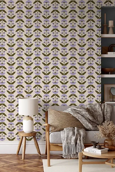 Mitchell Black Wildflower Field Flower Pattern Wallpaper