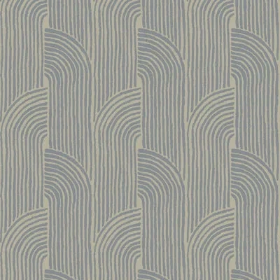 Mitchell Black Woven Arcs - Loft Stone Wallpaper In Blue