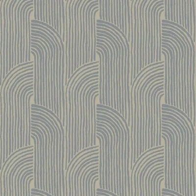 Mitchell Black Woven Arcs - Loft Stone Wallpaper In Blue