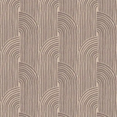Mitchell Black Woven Arcs - Walnut Wallpaper In Brown