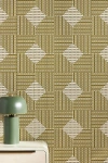 Mitchell Black Woven Basket Wallpaper In Brown