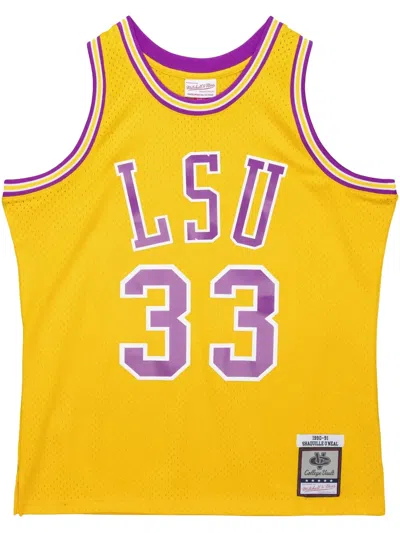 Mitchell & Ness 1990/91 Shaquille O'neal Lsu Tigers Swingman Player Jersey In Yellow