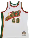 Mitchell & Ness Men's Basketball Tank Top Nba Off White Team Color Swingman Jersey Hardwood Classics 1995 No 40 Shaw In White