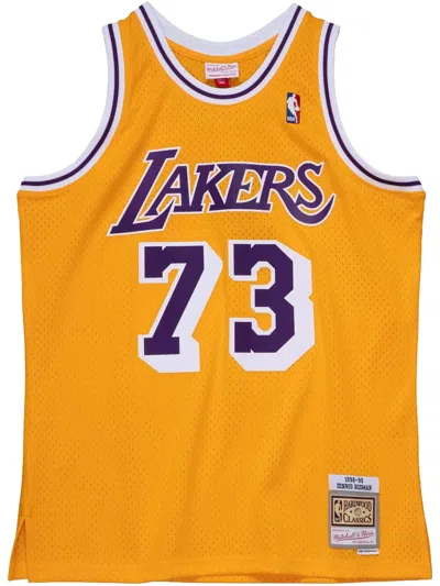 Mitchell & Ness 1998/99 Dennis Rodman Los Angeles Lakers Swingman Player Jersey In Yellow