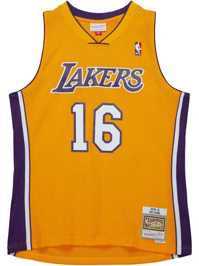 Mitchell & Ness 2009/10 Hardwood Classics Pau Gasol Los Angeles Lakers Swingman Jersey In Yellow