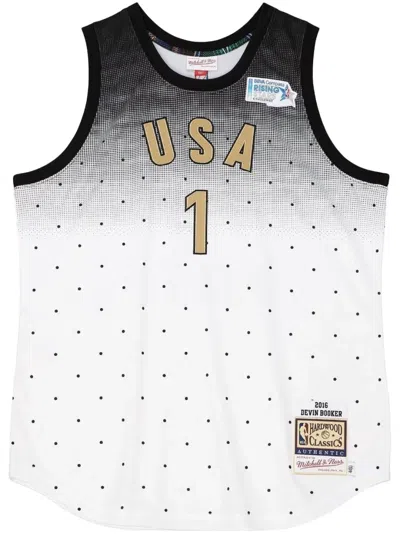 Mitchell & Ness "all-star 2016 Devin Booker" Usa Jersey Waistcoat Top In White