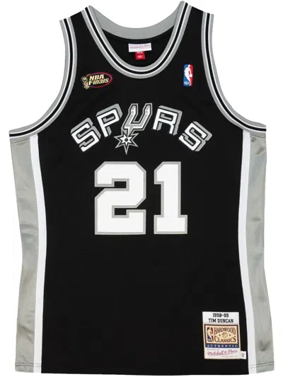 Mitchell & Ness Authentic "nba San Antonio Spurs 02 Tim Duncan" Jersey In Black