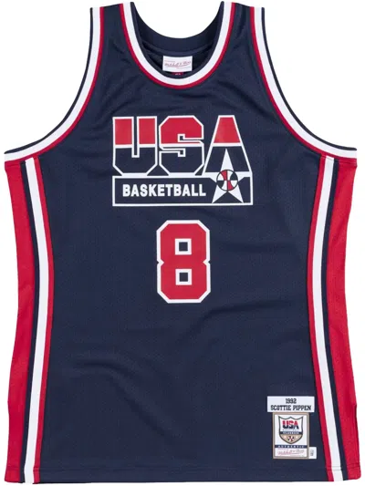 Mitchell & Ness Authentic "team Usa 1992 Scottie Pippen" Jersey In Blue