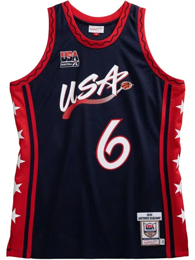 Mitchell & Ness Authentic "usa 1996 Penny Hardaway" Jersey In Blue