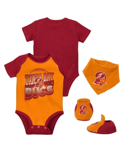 Mitchell & Ness Baby Boys And Girls  Orange, Red Tampa Bay Buccaneers Throwback Big Score Bodysuit, B In Orange,red